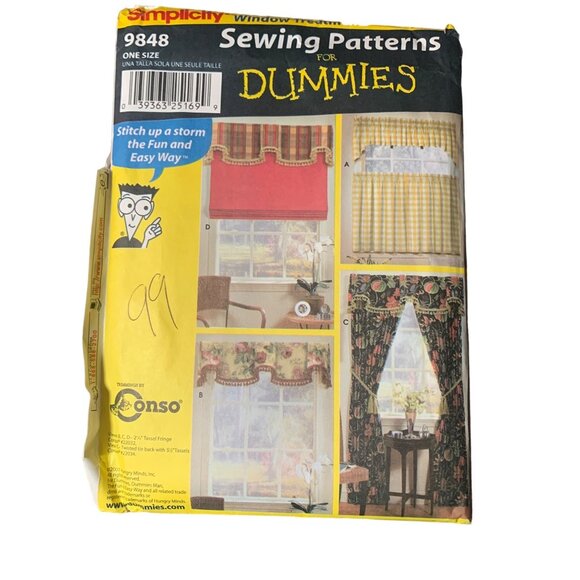 Simplicity Sewing Patterns For Dummies 9848 Window Treatments uncut - Picture 1 of 2